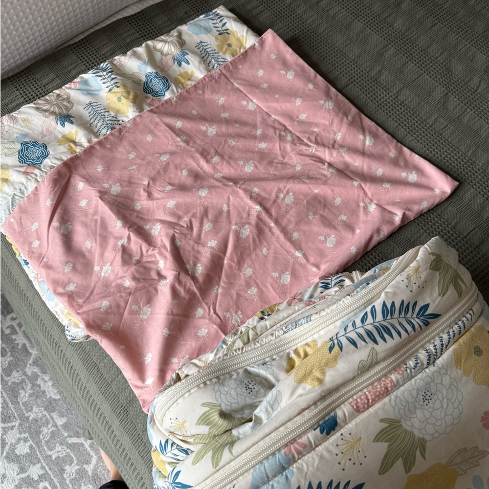 Beddys Floral Pink and White Bedding Set